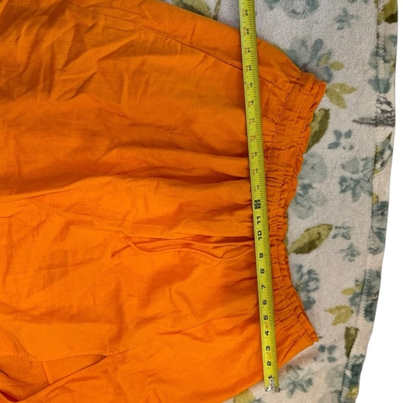 Abercrombie & Fitch linen cotton blend midi skirt with slit XL orange NWT - Picture 4 of 8